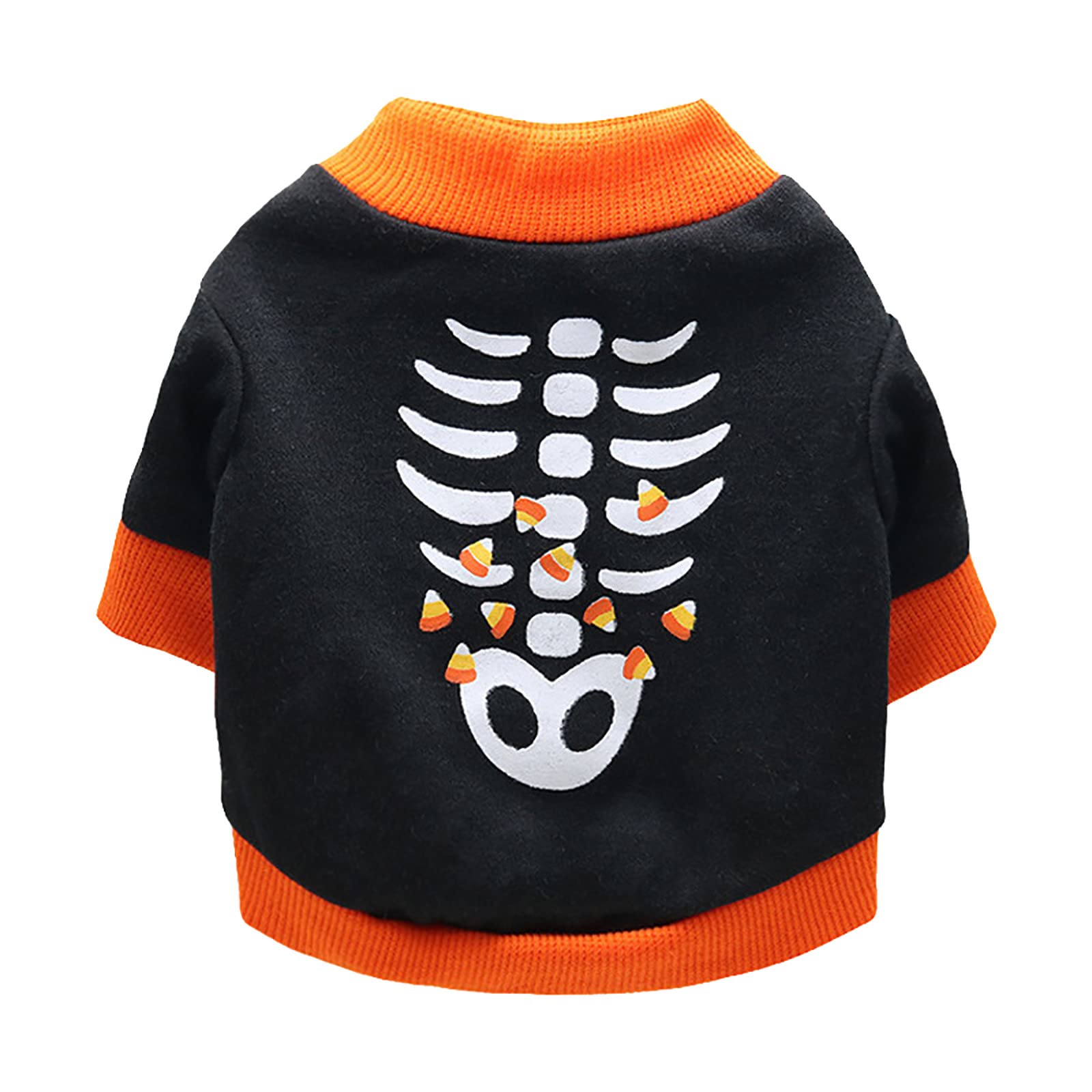 **Halloween Pumpkin Cotton Dog Vest - Black Pet Costume for Small Dogs, Festive Apparel for Halloween Parties & Pet Photo Shoots (Size S)**