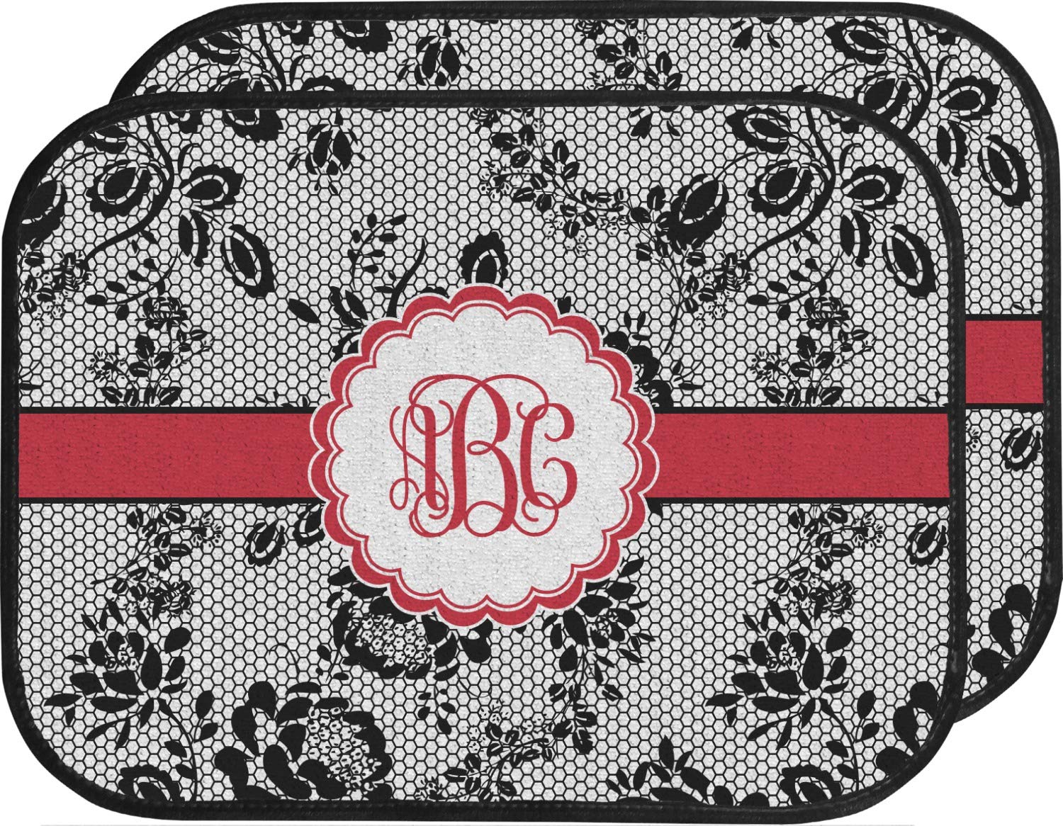 Custom Black Lace Car Floor Mats Set - 2 Front & 2 Rear Mats for Sedan, SUV & Truck - Waterproof & Anti-Slip Protection - Perfect for Daily Commute & Road Trips