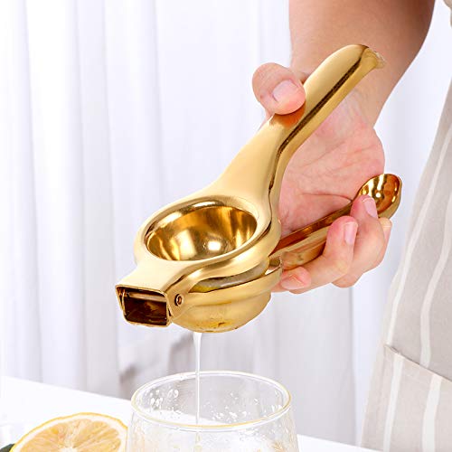 Premium Stainless Steel Lemon Squeezer - Heavy Duty Citrus Juicer & Manual Fruit Press for Lime, Orange, Grapefruit - Max Juice Extraction (Silver) - Perfect for Cocktails, Baking & Healthy Juicing at Home