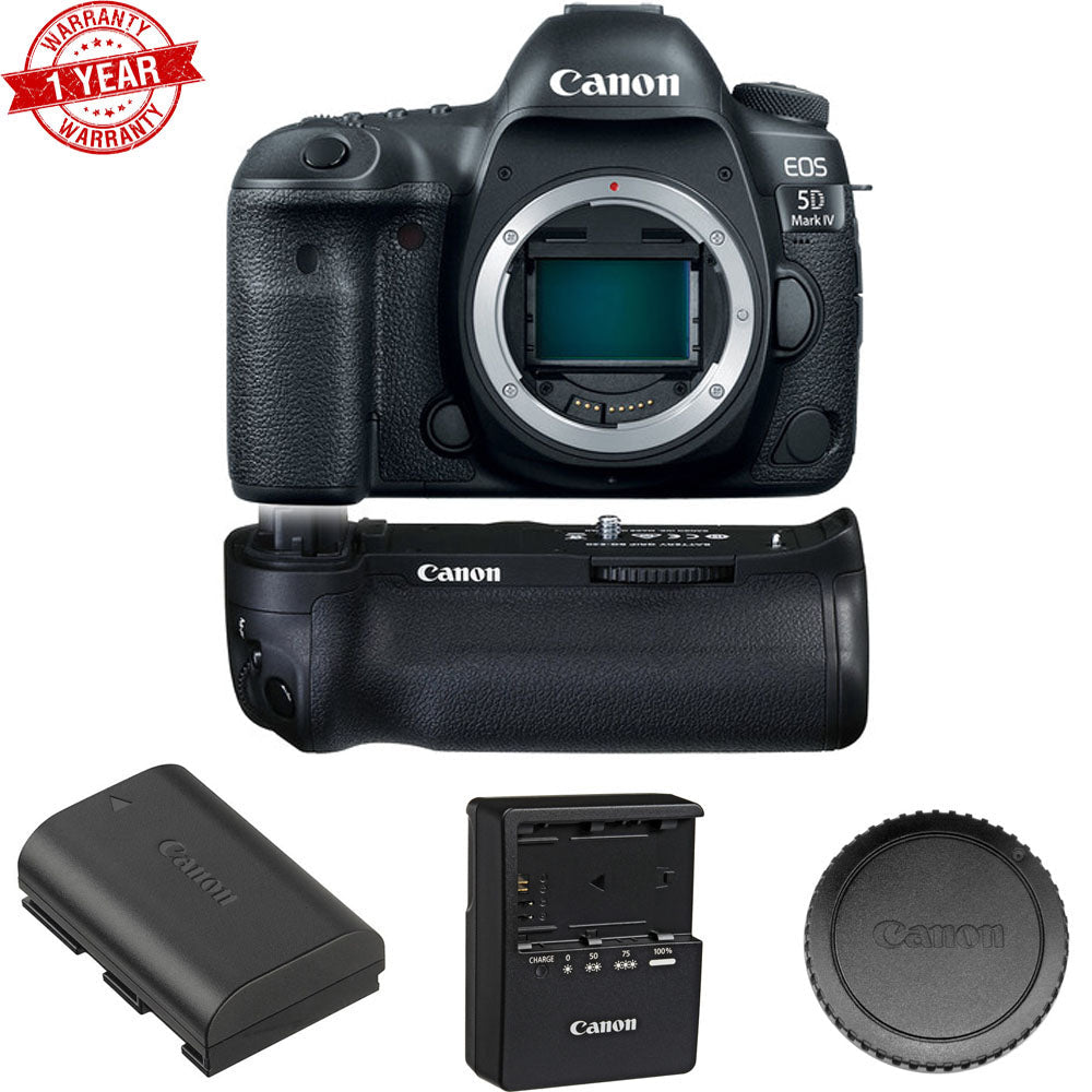 Canon EOS 5D Mark IV DSLR Camera Body Only with Battery Grip - Professional Photography & Videography for Weddings, Travel & Studio Work