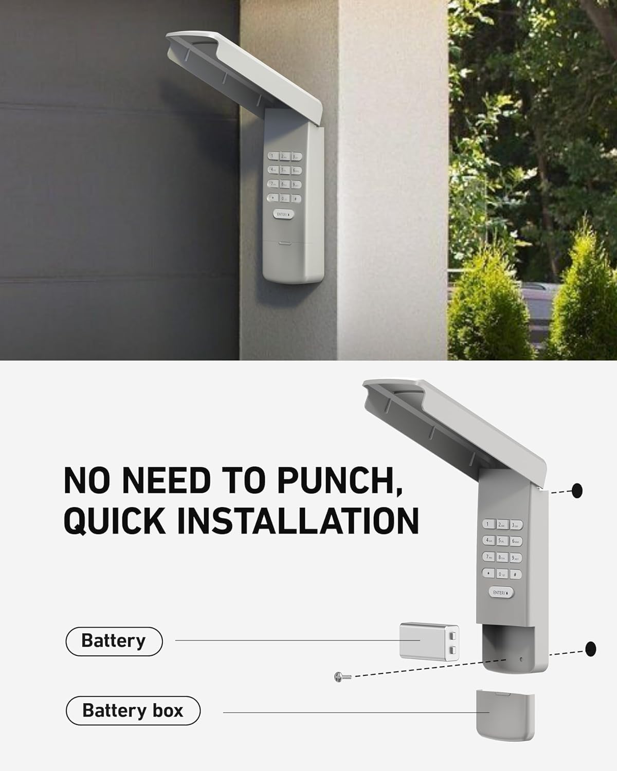 Chamberlain Garage Door Opener Keypad - Wireless Keyless Entry Remote Compatible with LiftMaster 877MAX, Chamberlain & Craftsman Openers | Secure Home Access for Garage & Shed | Easy Installation & Weatherproof Design
