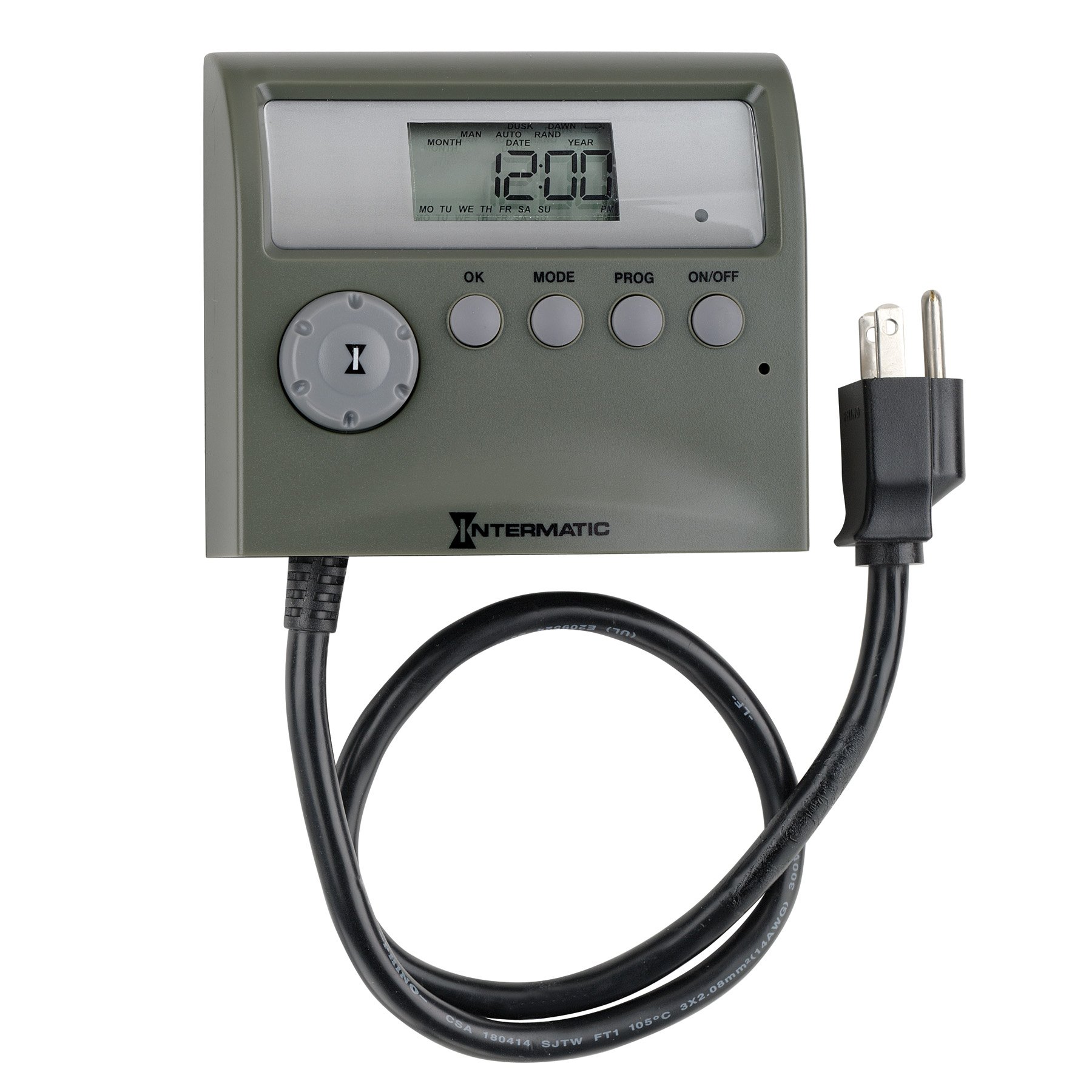 Intermatic 15-AMP 7-Day Outdoor Plug-in Digital Timer for Landscape Lighting, Holiday Decorations & Home Automation - Weatherproof Programmable Timer Switch