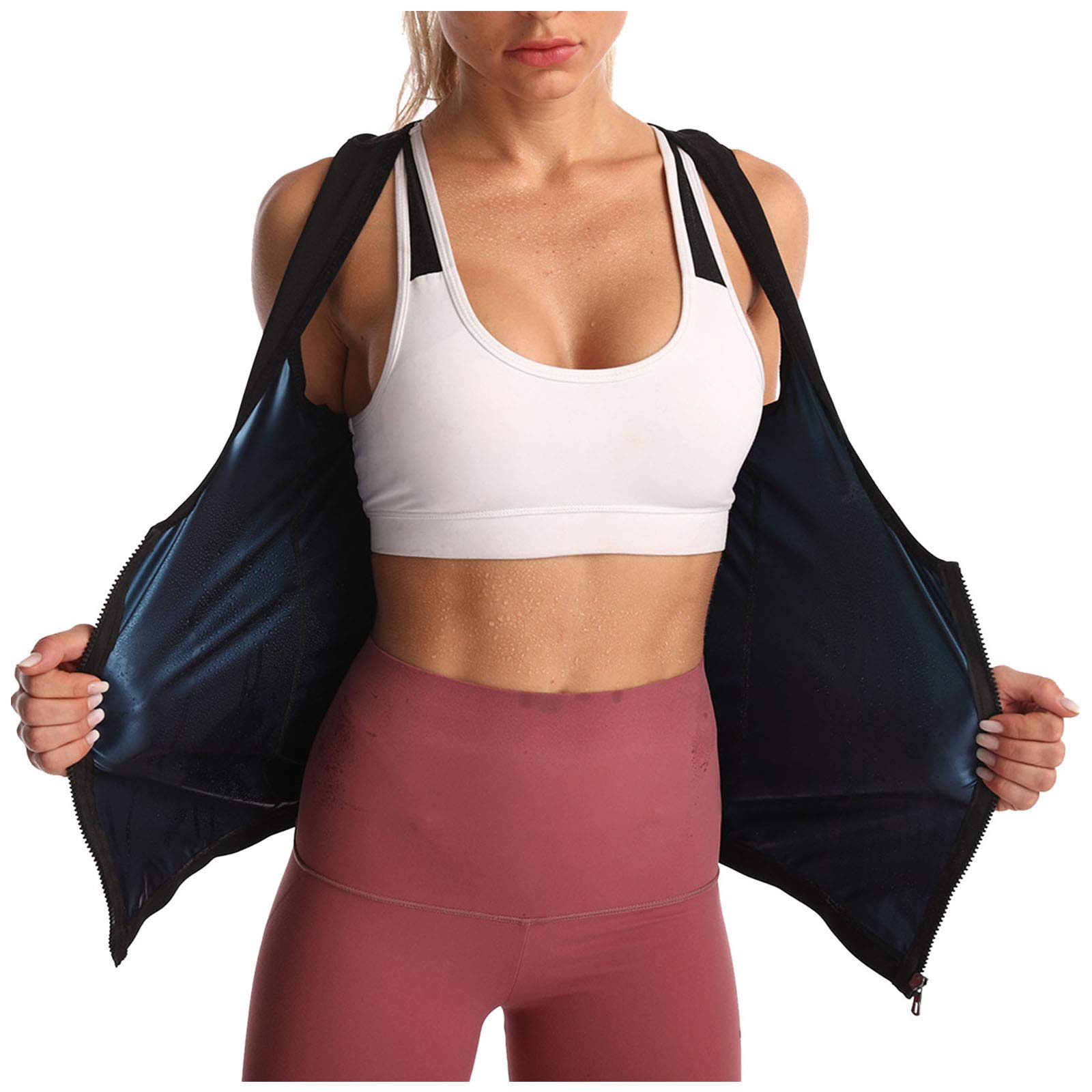 Women's Full Body Shapewear - High Waist Tummy Control Sports Shorts & Vest Top for Workout & Activewear | Chest Support & Abdomen Shaper for Yoga, Running & Gym