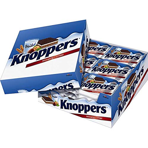 Storck Knoppers 25g German Chocolate Wafer Snack Bar - Crunchy Hazelnut Filling - Perfect for School Lunches, Office Snacks & Travel Treats