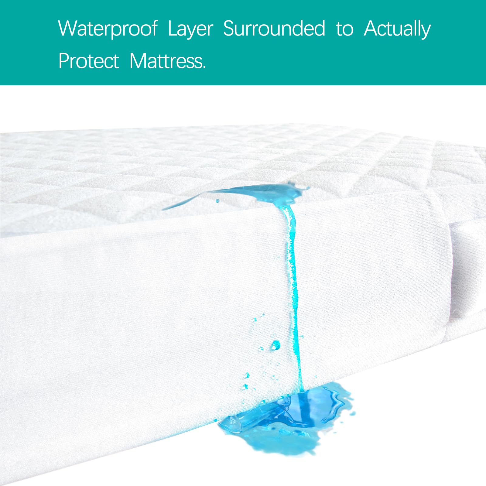Waterproof Zippered Crib Mattress Protector - 6-Sided Breathable Bamboo Viscose Cover, 2-Pack | Hypoallergenic & Absorbent for Baby's Comfort | Ideal for Daycare, Travel & Home Nursery Use