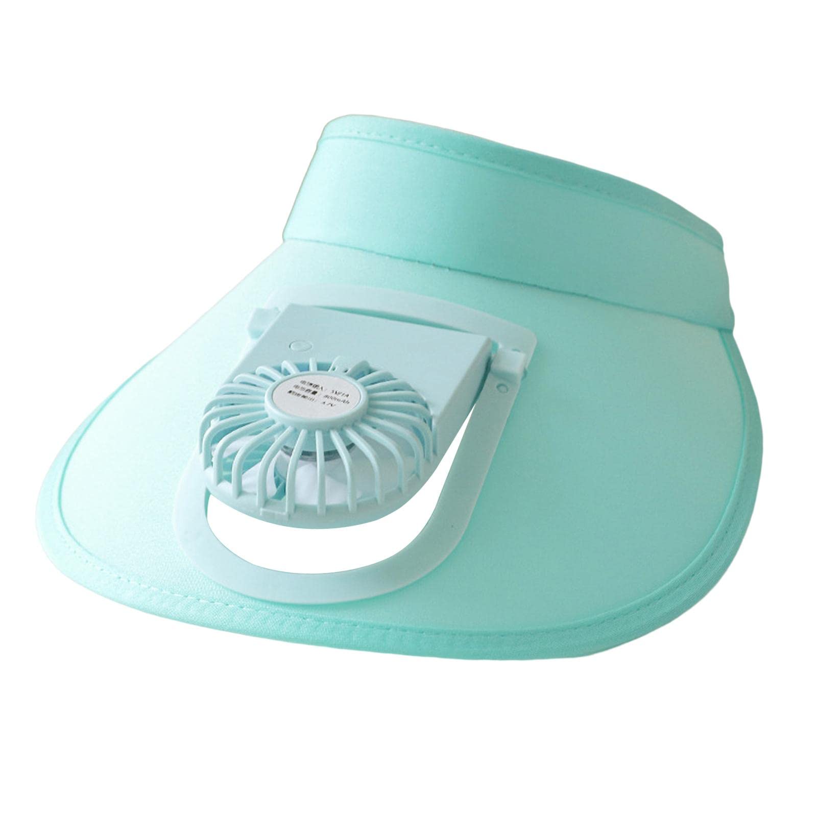 Sun Visor Hat with Built-in Fan for Adults & Kids - Adjustable Wind Speed, Wide Brim Sun Protection - Perfect for Outdoor Sports, Beach, Hiking & Summer Activities