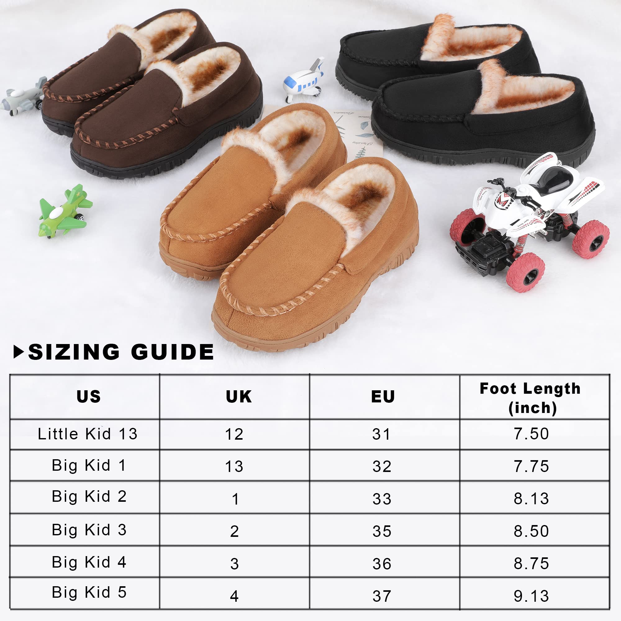 **Kids Memory Foam Moccasin Slippers for Boys & Girls - Non-Slip Indoor/Outdoor House Shoes for Playtime, School & Home Comfort**
