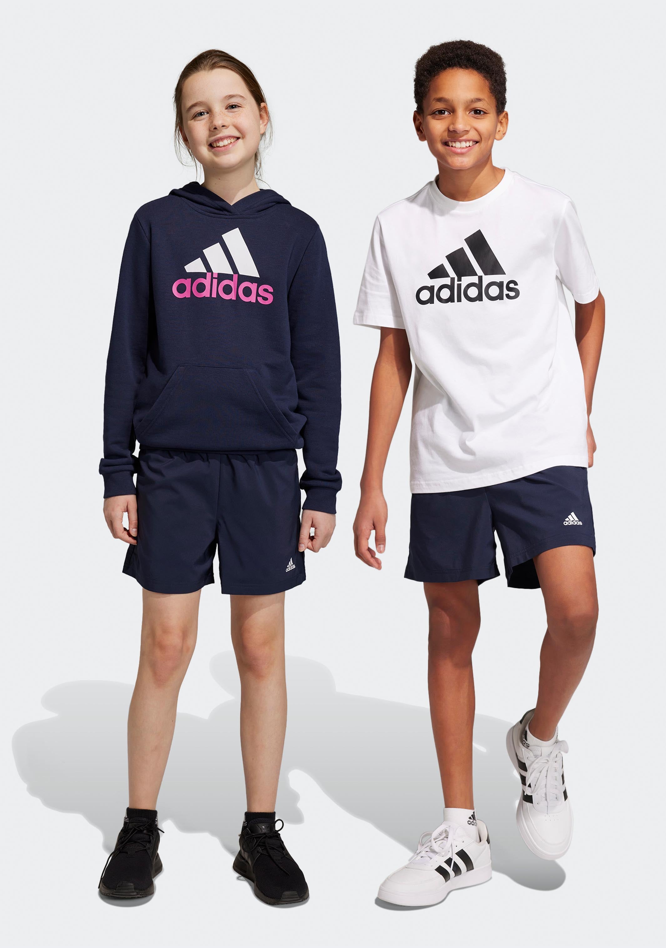 Adidas Junior Plain Chelsea Shorts for Girls - Navy Blue Athletic Shorts for Running, Soccer & Casual Wear