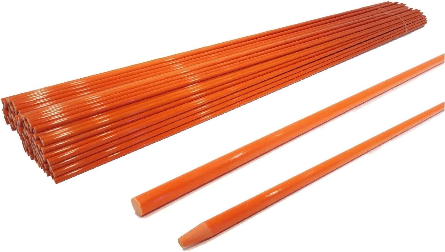 500 Pack 1/4 Inch Orange Non-Reflective Driveway Markers - Heavy Duty Snow Stakes for Driveways, Parking Lots & Walkways - Ideal for Winter Snow Plowing, Property Boundary Marking & Road Safety