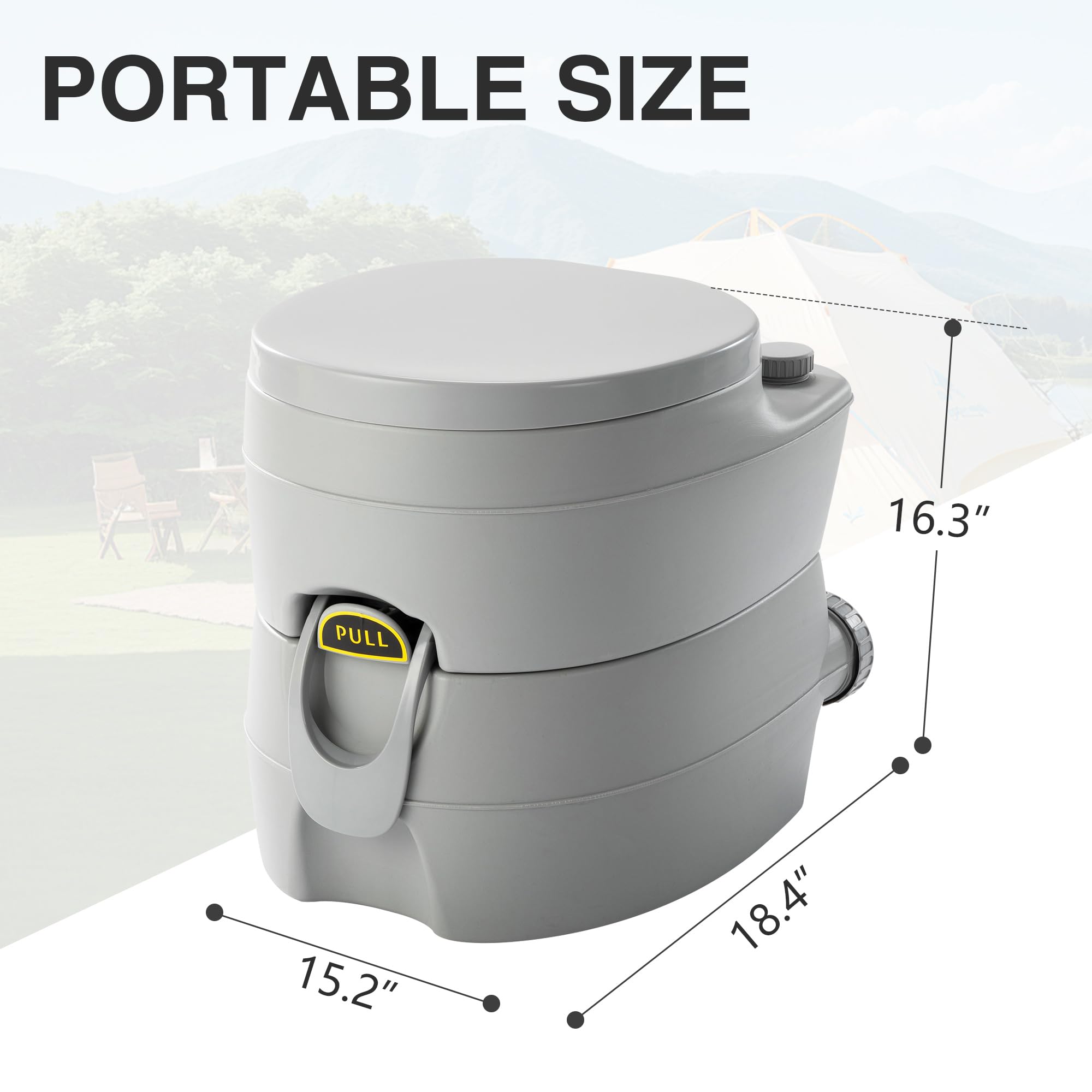 JAXPETY 5.3 Gallon Portable Camping Toilet with Detachable Holding Tank & Sealing Slide Valve - Compact Cassette Toilet for RV, Camping, Boating, Truck Travel & Home Medical Use | Ideal for Outdoor Adventures & Emergency Situations
