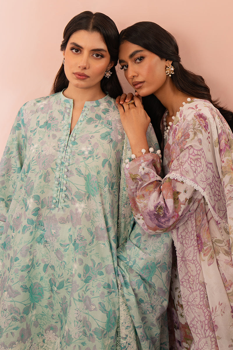 Mint Haze 3-Piece Printed Suit for Women | Stylish Matching Outfit Set | Perfect for Office Wear, Parties & Special Occasions
