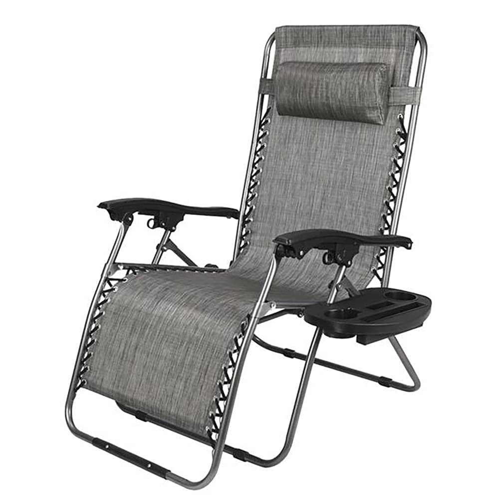 Premium Wide Folding Beach Chairs for Adults - Zero Gravity Lounge Chair with Adjustable Headrest Pillow & Cup Holder - Perfect for Poolside Relaxation, Backyard Lounging, Beach Vacation & Outdoor Camping