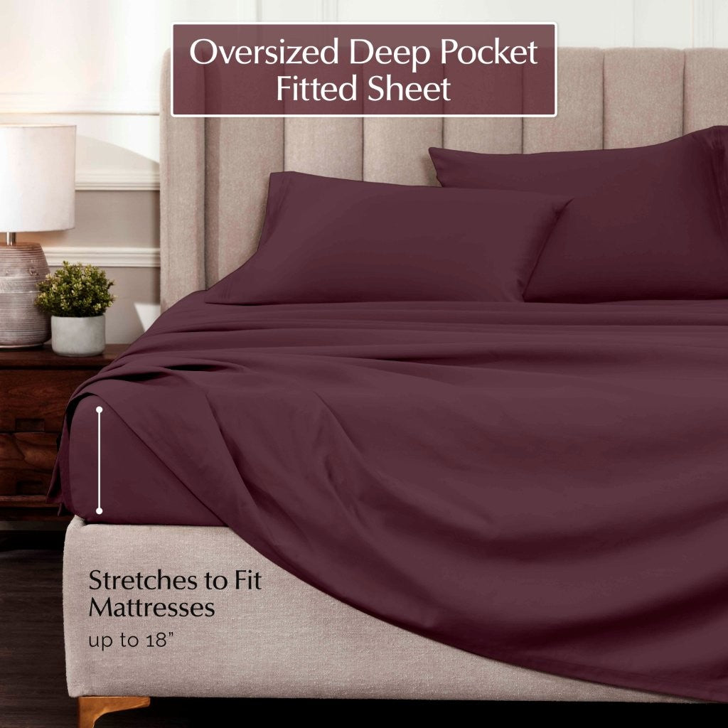 Premium 1000 Thread Count Egyptian Cotton Sheet Set - Eco-Friendly, Breathable & Hypoallergenic - Perfect for Luxury Bedding & Hot Sleepers