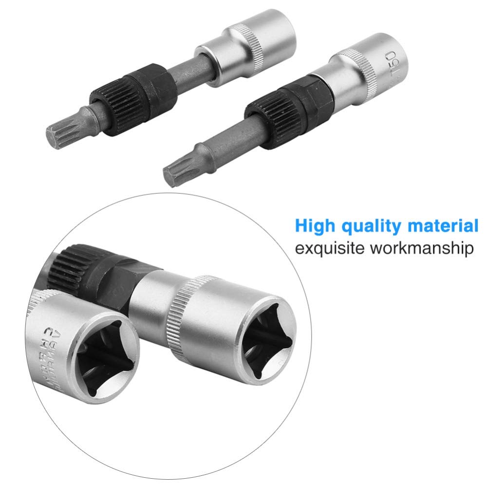 13Pcs Alternator Pulley Removal Tool Set - Professional Freewheel Pulley Socket Bit Kit for Car Repair & Garage Service - Perfect for DIY Mechanics & Auto Shops