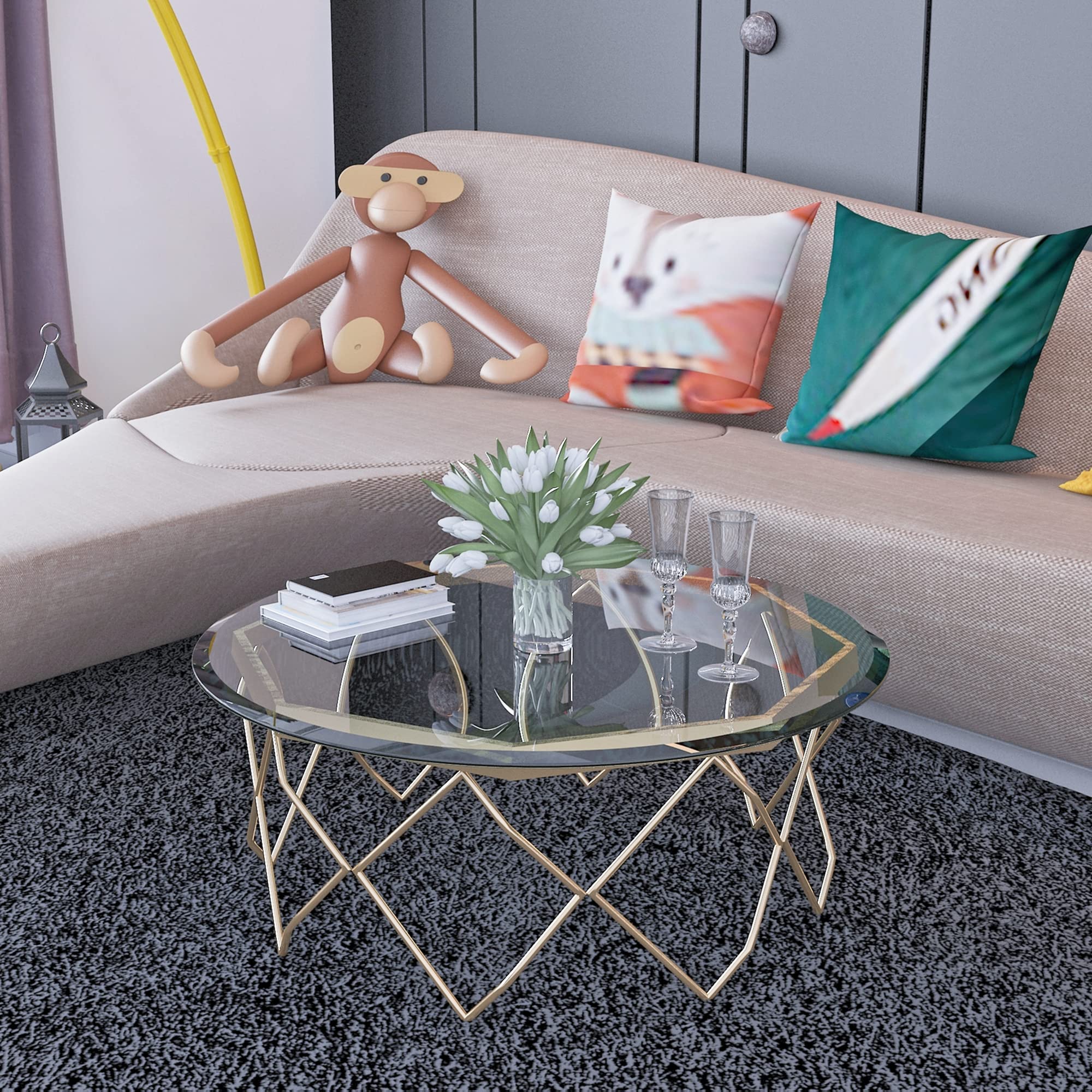 36 Inch Round Tempered Glass Table Top - 1/2