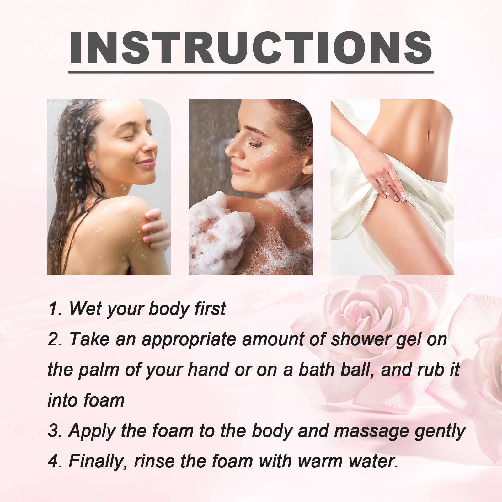 Acidified Body Wash for Odor Control - Moisturizing & Hydrating Formula, SLS & Paraben Free - 3.38 Fl Oz Peony Rose Scent | Ideal for Post-Workout, Gym & Active Lifestyle Use