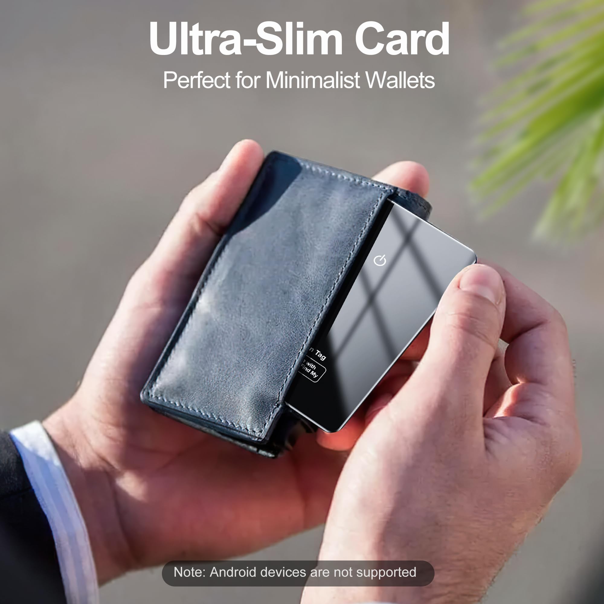 Apple Find My Wallet Tracker Card (iOS Compatible) - Slim Wireless Charging Smart Locator for Wallets, Luggage, Keys & ID Cards - IP68 Waterproof - Perfect for Travel, Office & Everyday Use