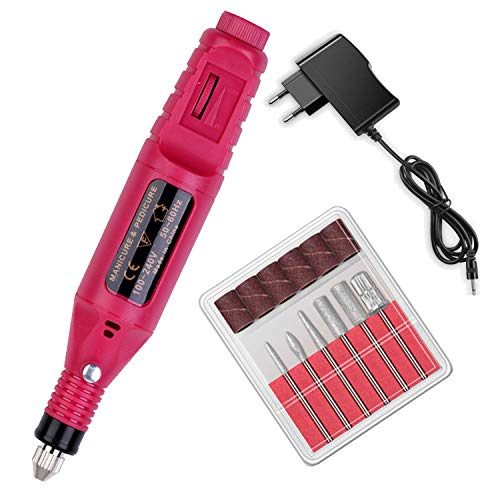 Professional Electric Nail Drill Kit - Portable Manicure & Pedicure Machine for Nail Art, Finger & Toe Care with Polishing Tool (Rose Pink) | Perfect for Salon Professionals & Home Nail Care