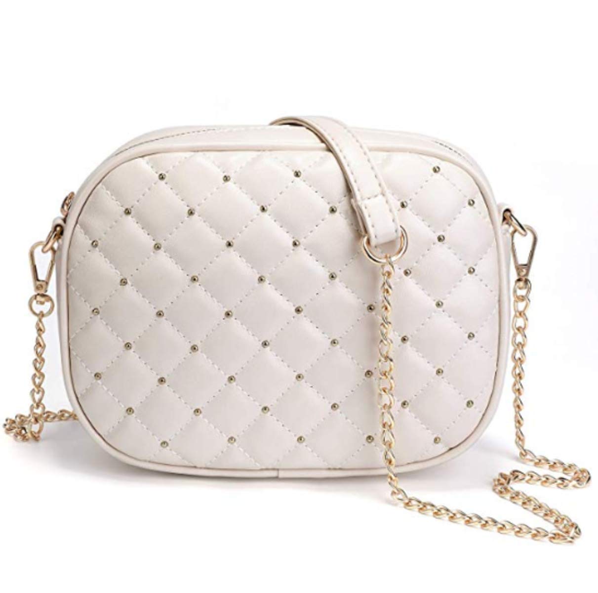 Hanbella Crossbody Clutch Purse for Women & Teens - Stylish Small Quilted Leather Shoulder Bag with Gold Chain | Perfect for Everyday Use, Parties, Date Nights & Travel Accessories