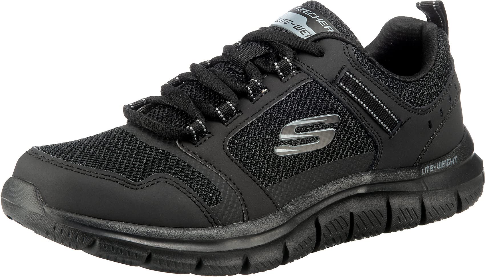 Skechers Men's Track KNOCKHILL Black Running Shoes Size 13 - Lightweight Comfort for Jogging, Walking & Casual Wear