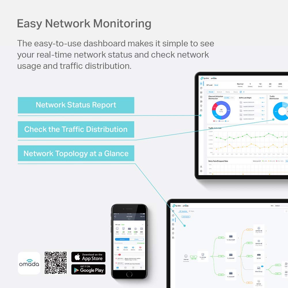 TP-Link Omada OC300 Cloud Controller | Professional High-End WiFi Management System | Centralized Network Control | Compatible with All Omada EAPs | PoE Powered with USB Port | Ideal for Business & Enterprise WiFi Solutions | Perfect for Offices, Hotels, and Large-Scale Deployments