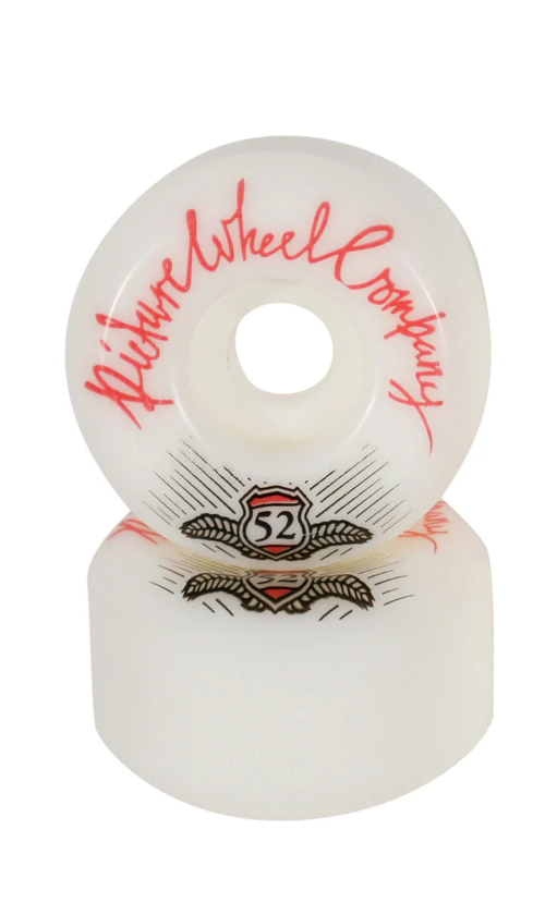52mm 83B Red Conical Skateboard Wheels - Picture Shield Design for Smooth Street & Park Riding | Durable Urethane Wheels for Skaters & Longboarders