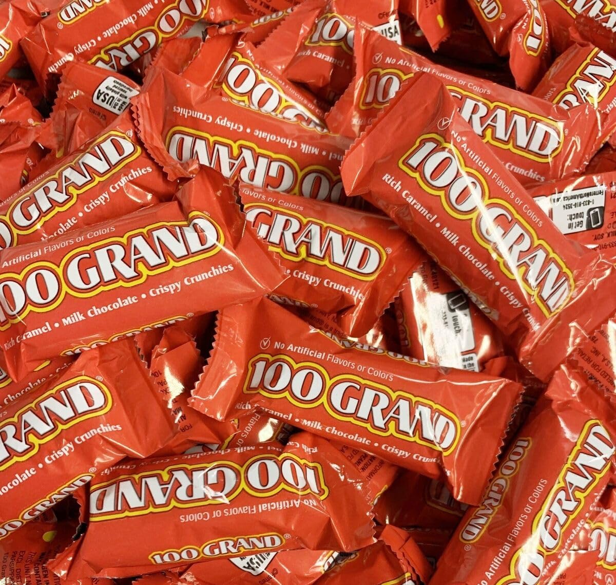 100 Grand Fun Size Milk Chocolate Candy Bars - Bulk 1 Pound (Approx 21 Pieces) Individually Wrapped Retro Candy for Halloween, Party Favors & Office Snacks