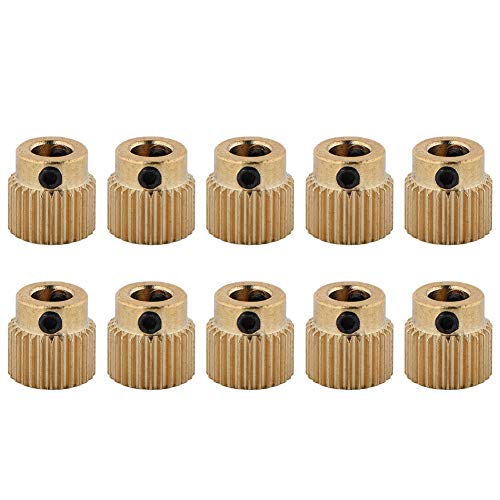 MK8 Extruder Gear 10pcs - Brass Feed Extruder Wheel Gear for MK7/MK8 3D Printers - 26/40 Teeth Drive Parts - Perfect for 3D Printing, Repairs & DIY Projects