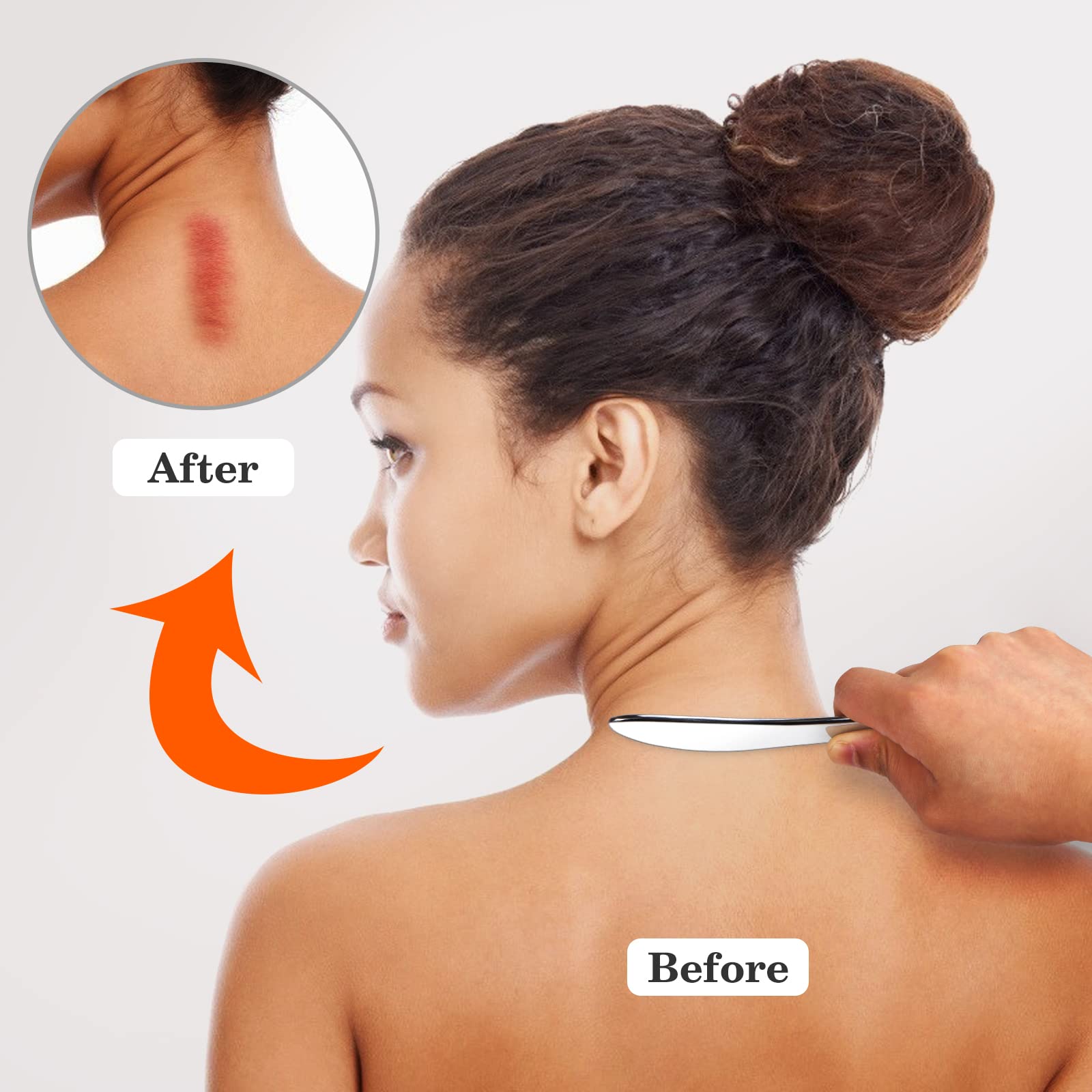 Premium Stainless Steel Gua Sha Massage Tool for Back, Legs, Arms, Neck & Shoulder Pain Relief - Professional Grade Scraping Therapy Instrument for Muscle Relaxation & Physical Therapy - Perfect for Home Spa, Self-Care & Wellness Routine