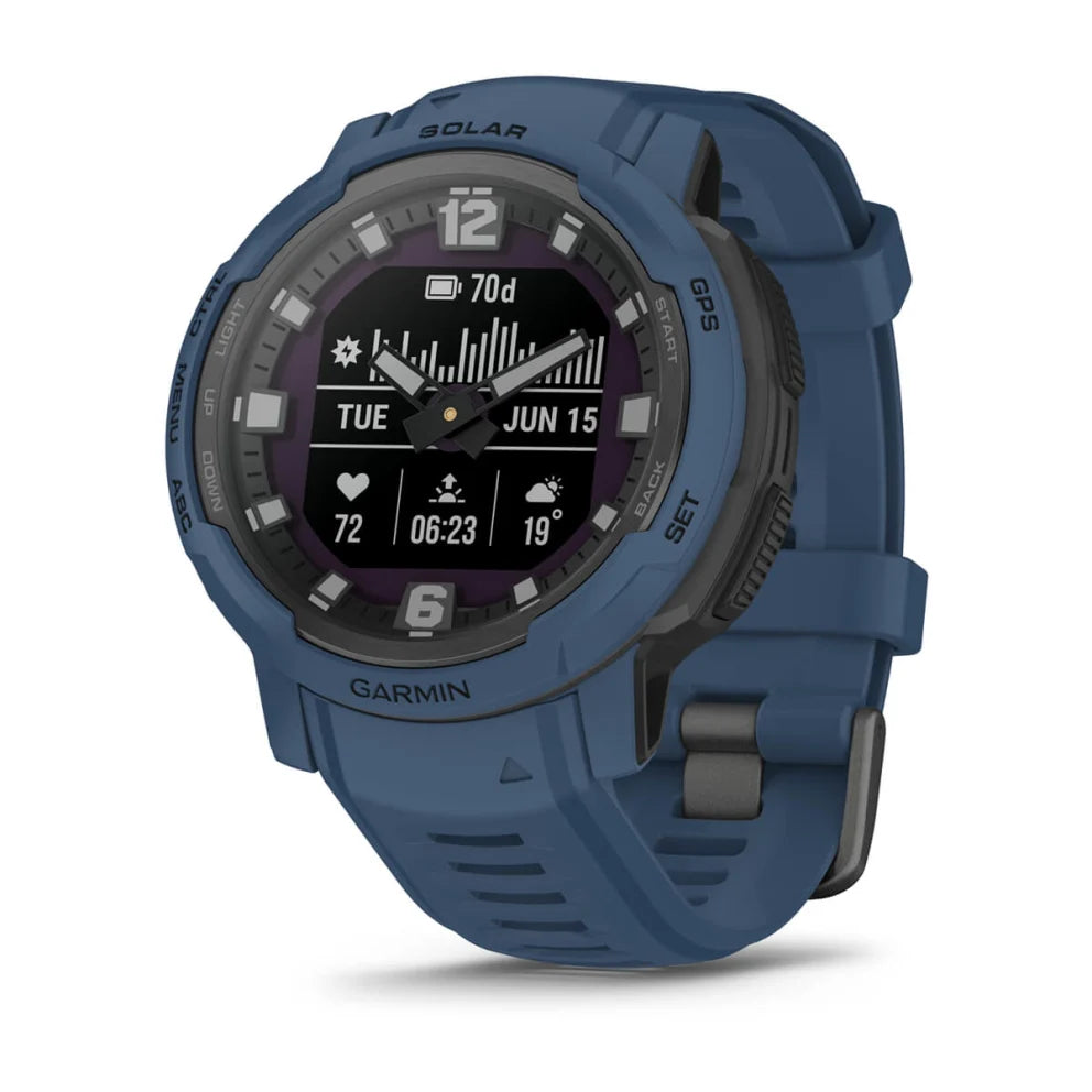 Instinct Crossover Solar Smartwatch - GPS, Heart Rate Monitor & Solar Charging for Outdoor Adventures, Fitness Tracking & Daily Use