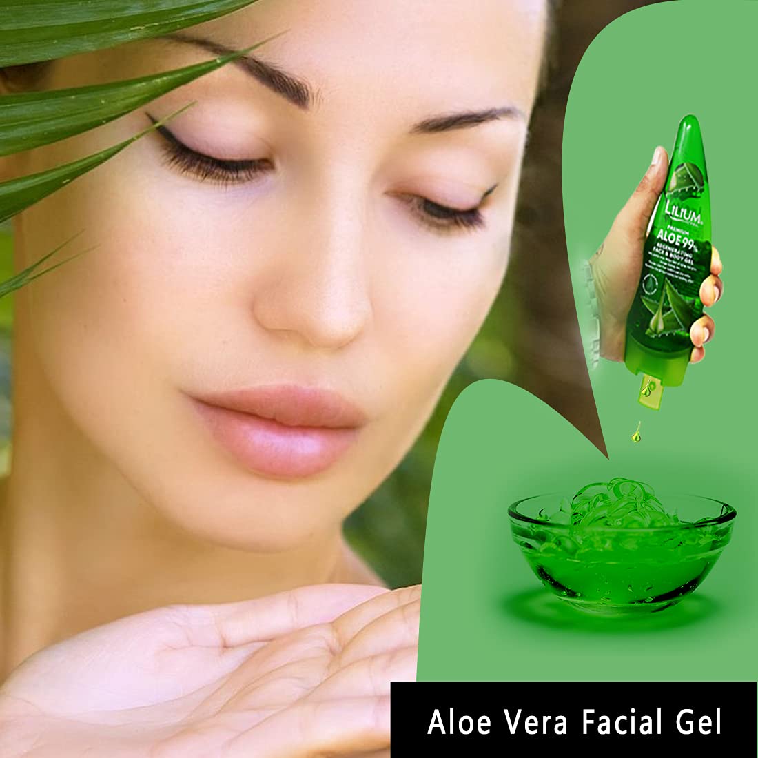 Lilium Regenerating Aloe Vera Face & Body Gel - 120ml | Soothing Moisturizer for Sunburn, Dry Skin & After Shave Care | Natural Skincare Solution
