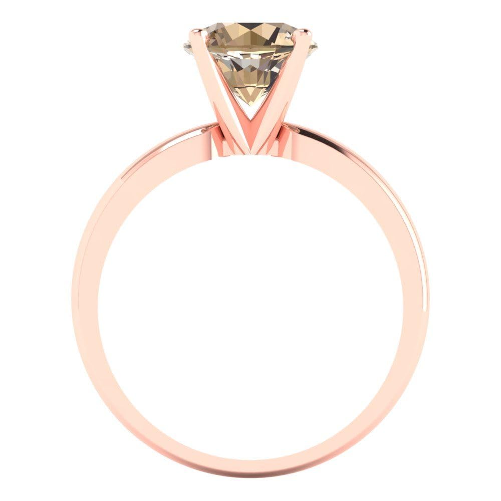 1.50ct Round Cut Yellow Moissanite Engagement Ring - 14K Rose Gold Solitaire Wedding Band for Women | Anniversary, Proposal, Bridal Jewelry Gift