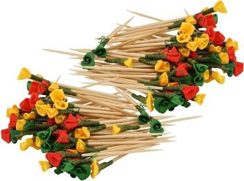 Colorful Frilled Cocktail Toothpicks - 160-Pack Party Appetizer Picks for Sandwiches, Fruits & Cheese Plates | Perfect for Weddings, Birthday Parties & Cocktail Events