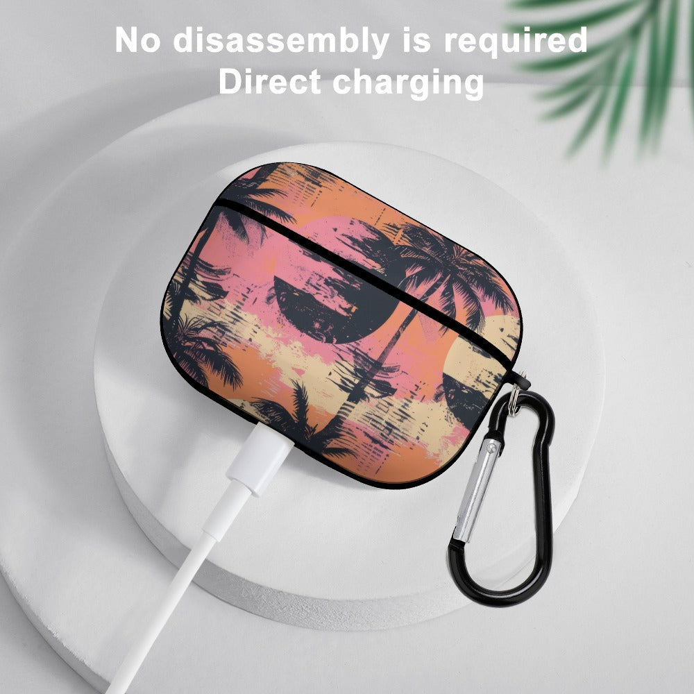 Grunge Sunset Palm Trees Apple AirPods Pro Case Cover - Stylish Protective Skin for AirPods Pro - Perfect for Travel, Workouts & Everyday Use