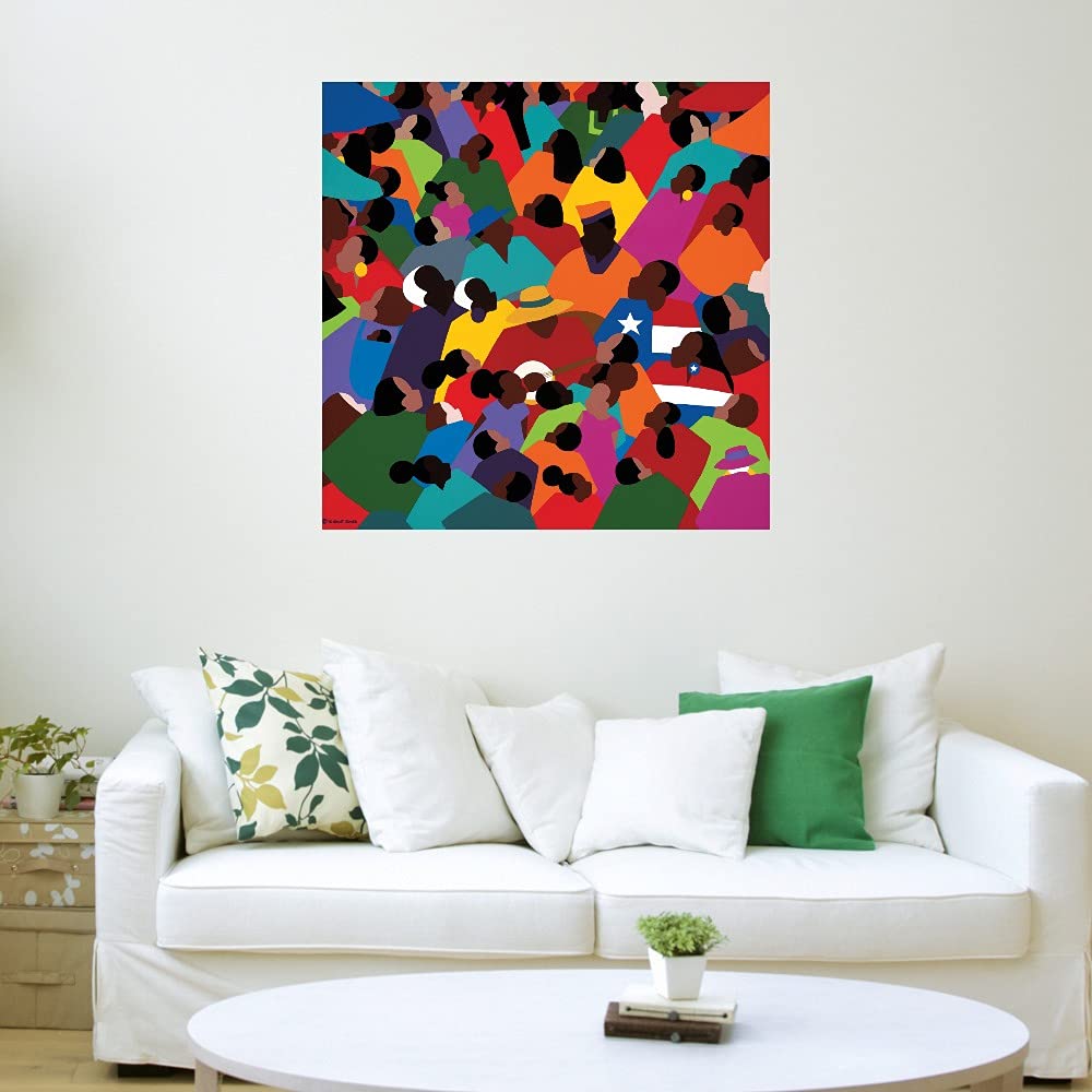 Juneteenth Fine Art Canvas Wall Decor by Synthia SAINT JAMES - 22x22 Inch Black History Month Artwork for Living Room, Bedroom, Office & More - Ready to Hang African American Cultural Home Decor