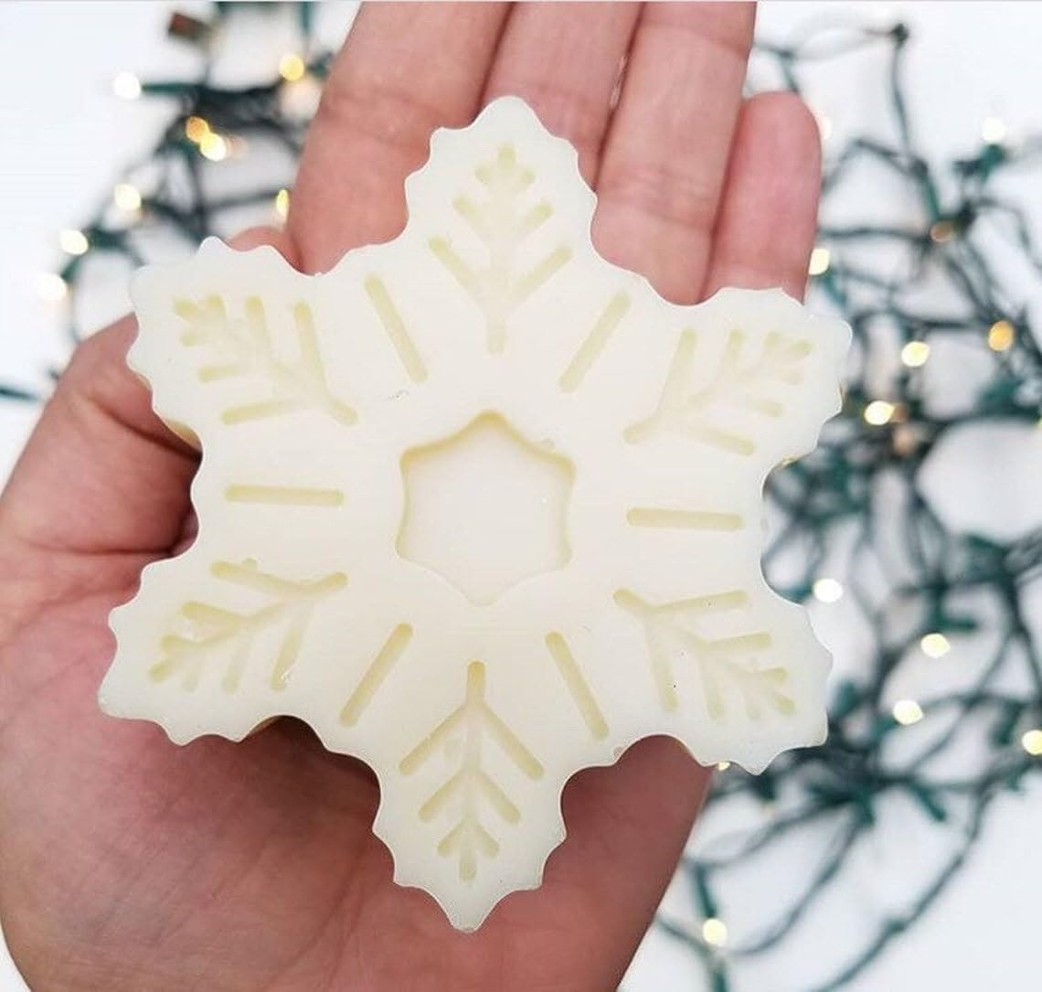 Skytail 6-Cavity Silicone Snowflake Mold - Premium Soap, Candle, Baking, Chocolate & Ice Cube Tray for DIY Crafts - Perfect for Holiday Decor, Homemade Desserts, and Gift Making