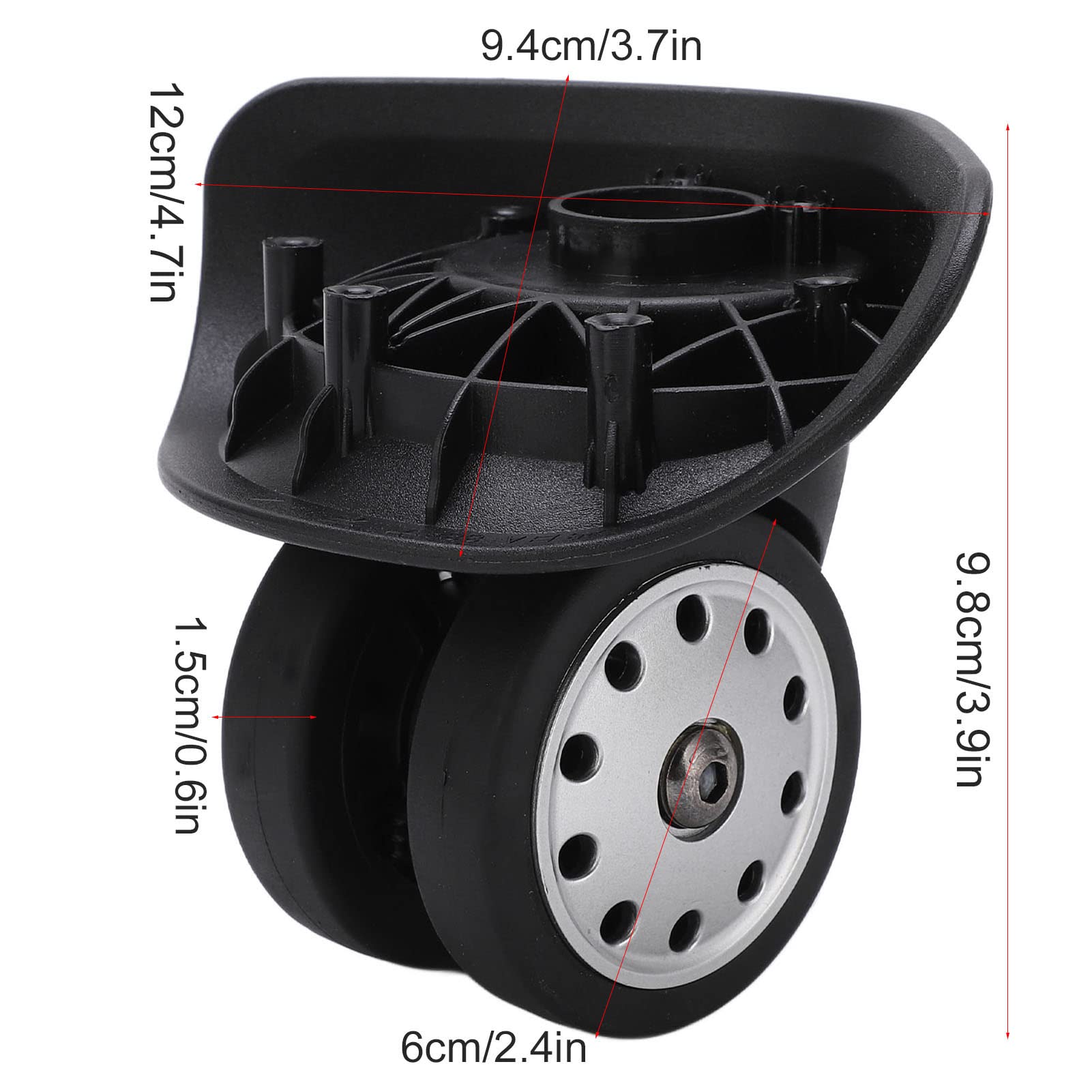 VBESTLIFE A88 Porous Luggage Wheel Replacement - 1 Pair Heavy Duty Suitcase Casters for Large Travel Bags | Durable Spare Wheels for Smooth Rolling & Easy Maneuvering in Airports & Hotels