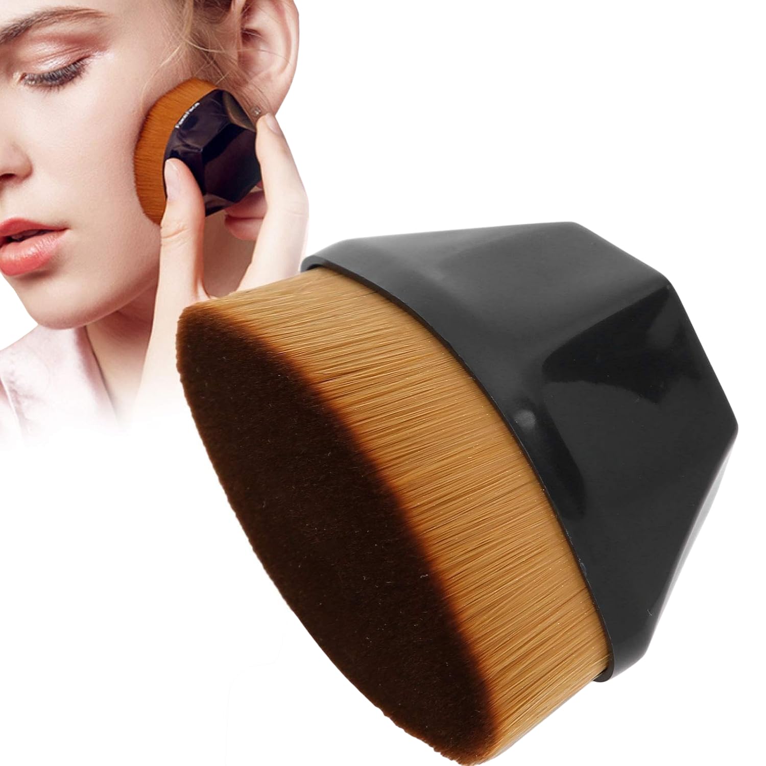 Votvy Professional Foundation Makeup Brush Set with Travel Case - Liquid, Cream, Powder & Concealer Blending Brush for Flawless Finish - Perfect for Women's Everyday Makeup & Travel Beauty Essentials