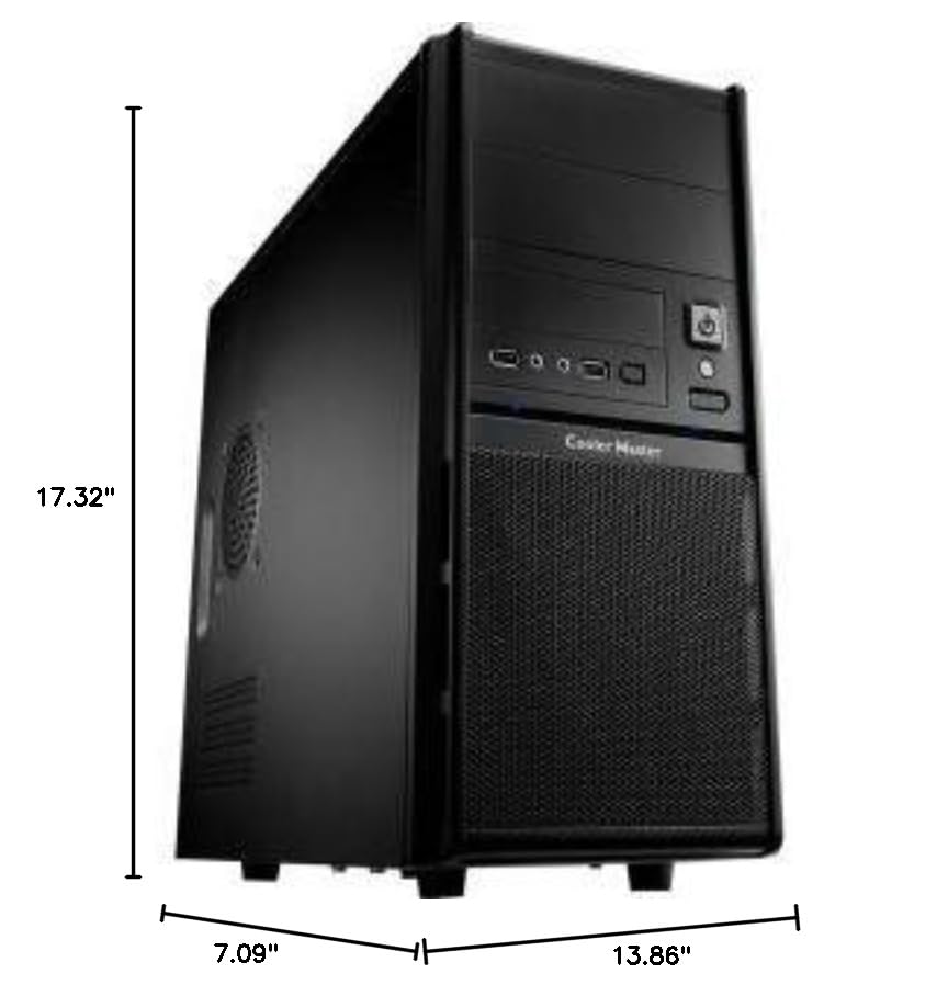 Cooler Master RC342KKR400U3 Elite RC-342 Mid Tower ATX Computer Case - High Airflow, USB 3.0, Black - Perfect for Gaming PC Builds & Home Office Workstations