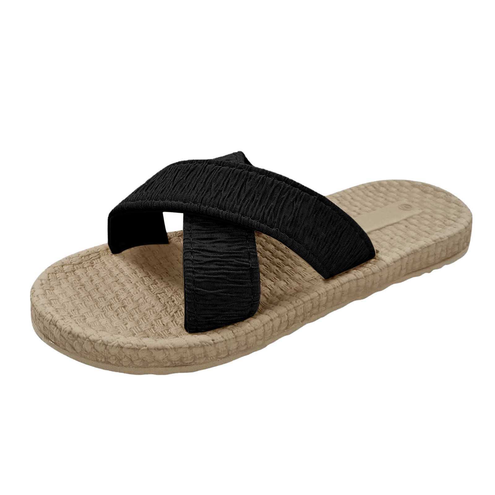 Women's Comfortable Linen Flat Sandals - Breathable Casual Slippers for Women & Girls - Perfect Beach Shoes & Birthday Gifts - Ideal for Summer Walks, Vacation Travel and Relaxing at Home