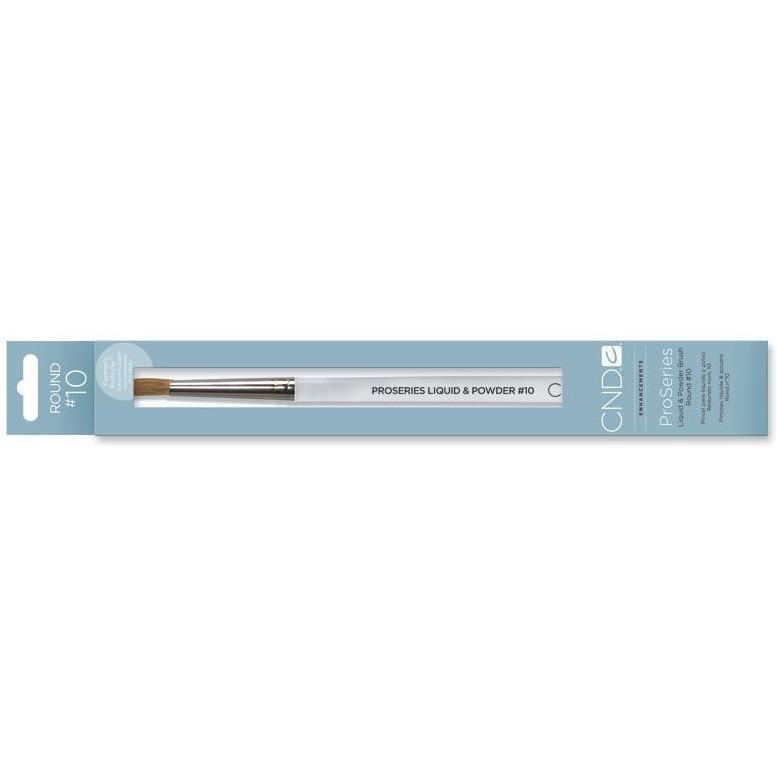 CND ProSeries Liquid & Powder Brush Round #10 - Professional Nail Art Brush for Acrylic & Gel Polish - Perfect for Salon & Home Manicures