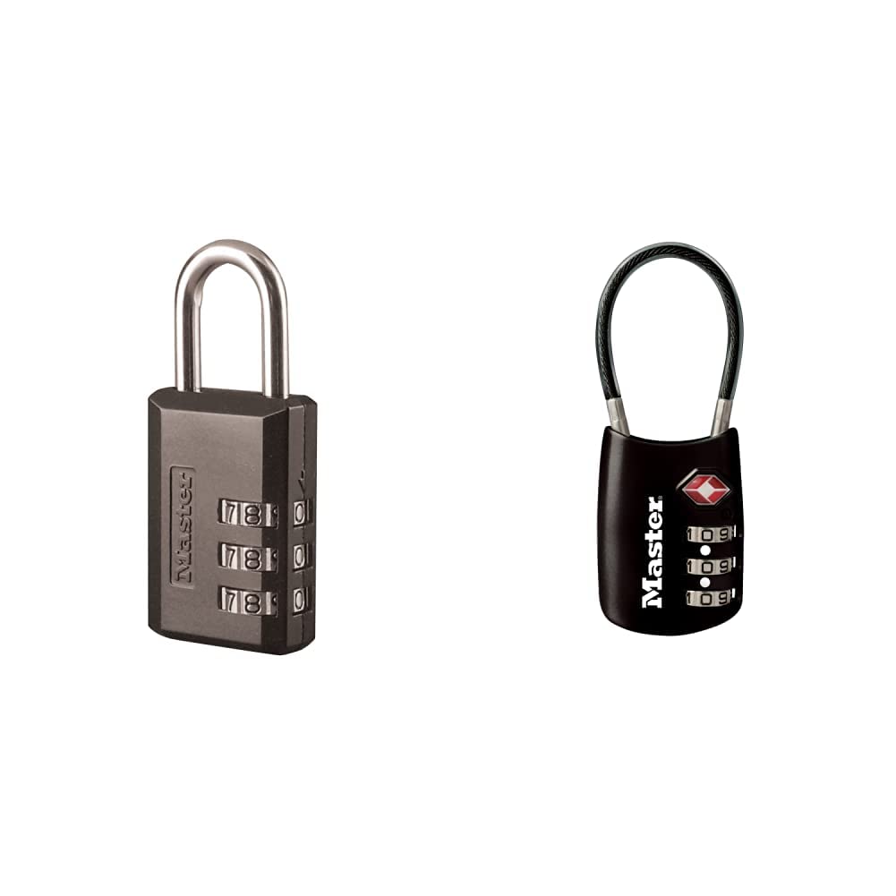 Master Lock TSA-Approved Travel Luggage Locks - Set Your Own Combination, Durable Metal Security Locks for Suitcases, Backpacks & Carry-On Bags | Ideal for Air Travel, Business Trips & Vacation Packing