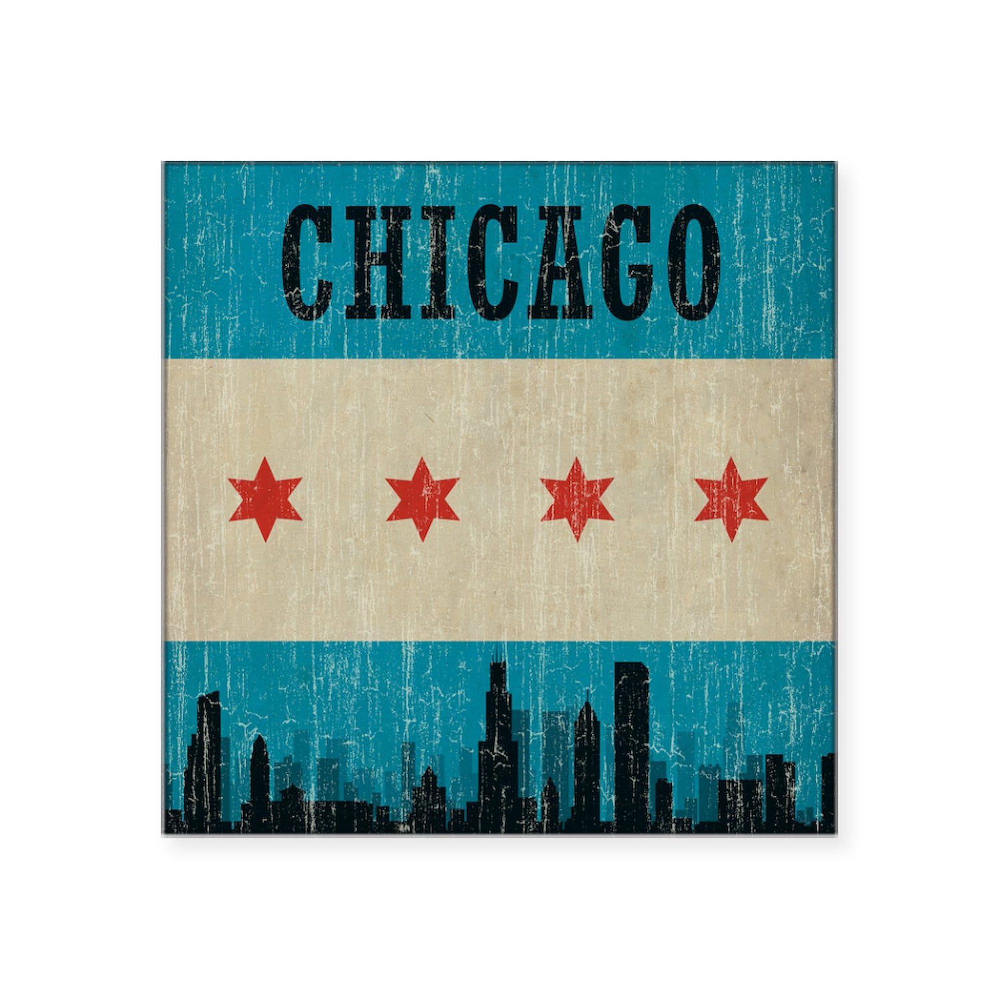 Vintage Chicago Skyline Square Sticker - 3