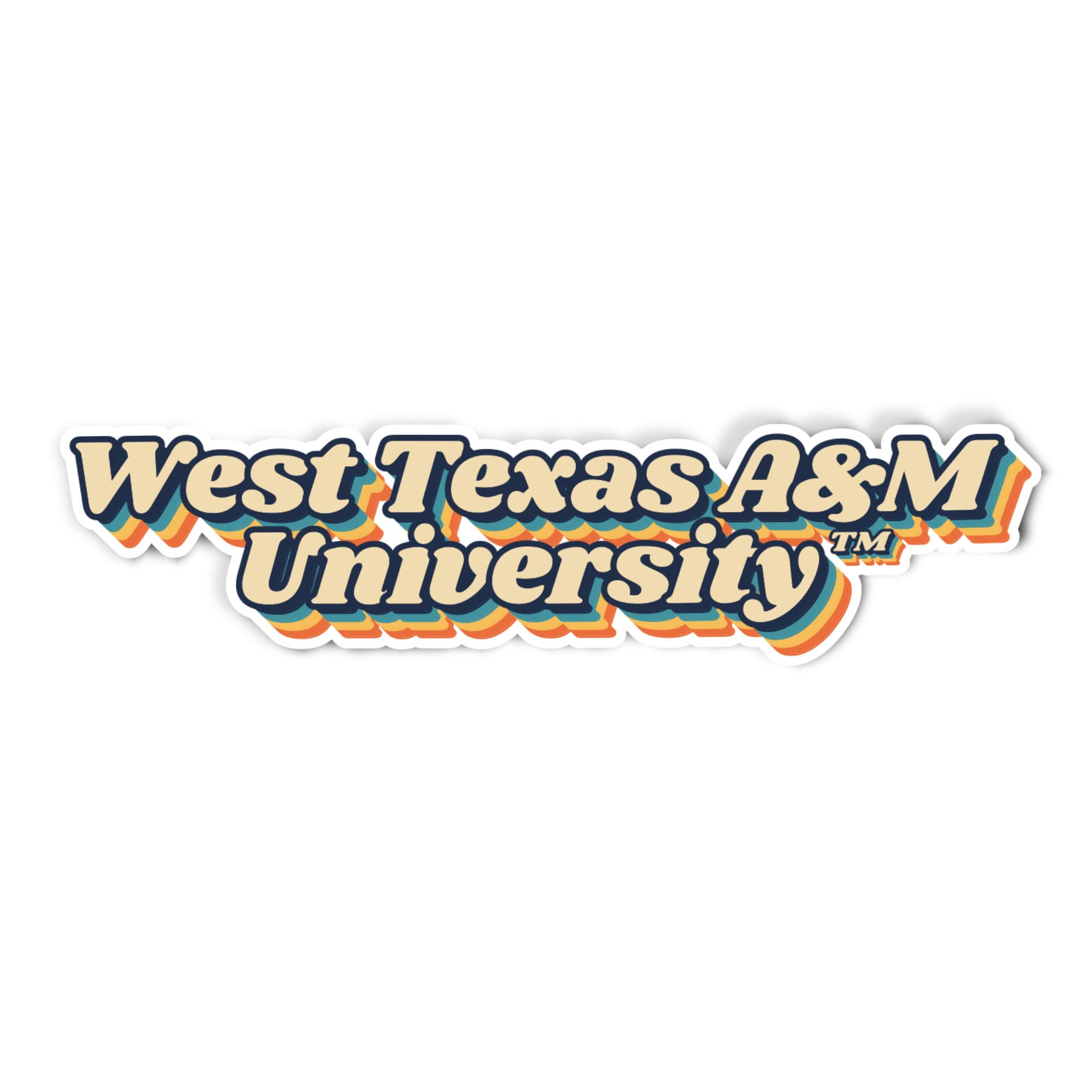 Vintage WTAMU Buffaloes Vinyl Decal Sticker - Waterproof Laptop, Water Bottle, Car, Scrapbook Decal - Perfect for College Dorm, School Spirit, Alumni Pride & Fan Collections (70's Retro Style)