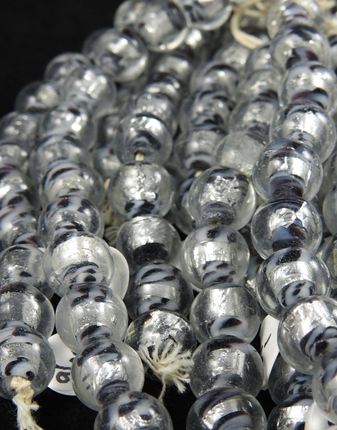 Clear, Silver & Black Glass Bead Strands for Jewelry Making - DIY Necklace, Bracelet & Craft Supplies (12 Inch Strands, 6mm Beads) - Perfect for Handmade Gifts, Fashion Accessories & Beading Projects