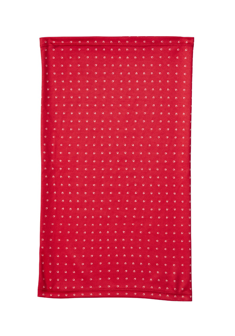 Red & White Silo Neck Gaiter - Breathable Face Cover for Outdoor Activities, Hiking, Cycling, and Winter Sports