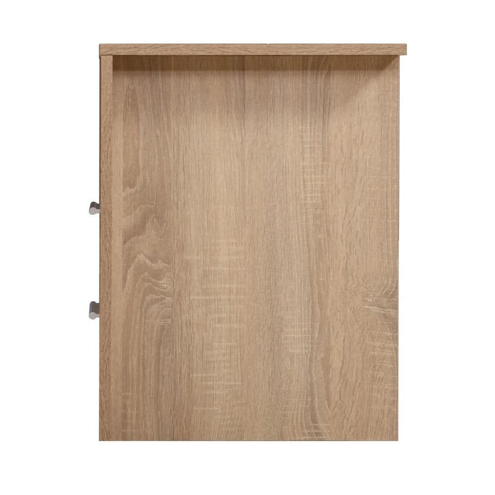 Oak Bedside Table with Drawers - Storage Cabinet, Nightstand, End Table for Bedroom, Living Room, and Office Use