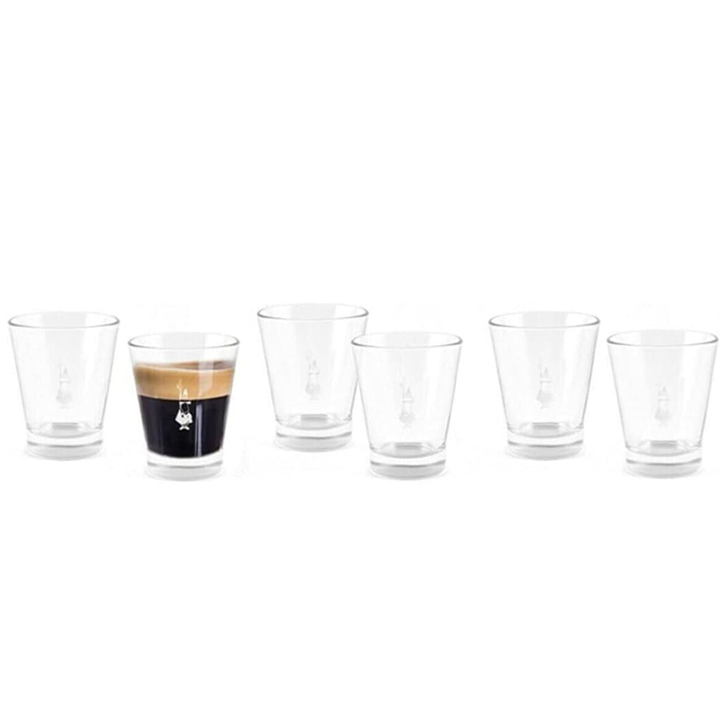 Bialetti 6-Piece Espresso Shot Glasses Set - Perfect for Italian Coffee, Desserts & Entertaining