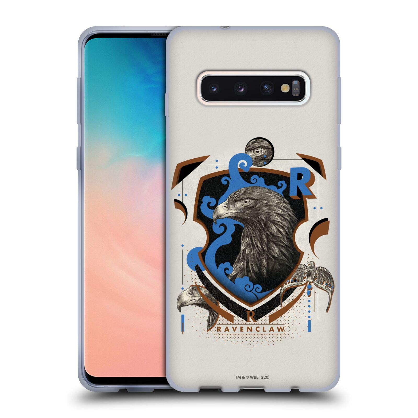 Harry Potter Ravenclaw Deathly Hallows XXVII Soft Gel Case for Samsung Galaxy S10 - Officially Licensed by Head Case Designs, Perfect for Fans, Daily Use, and Gift Giving