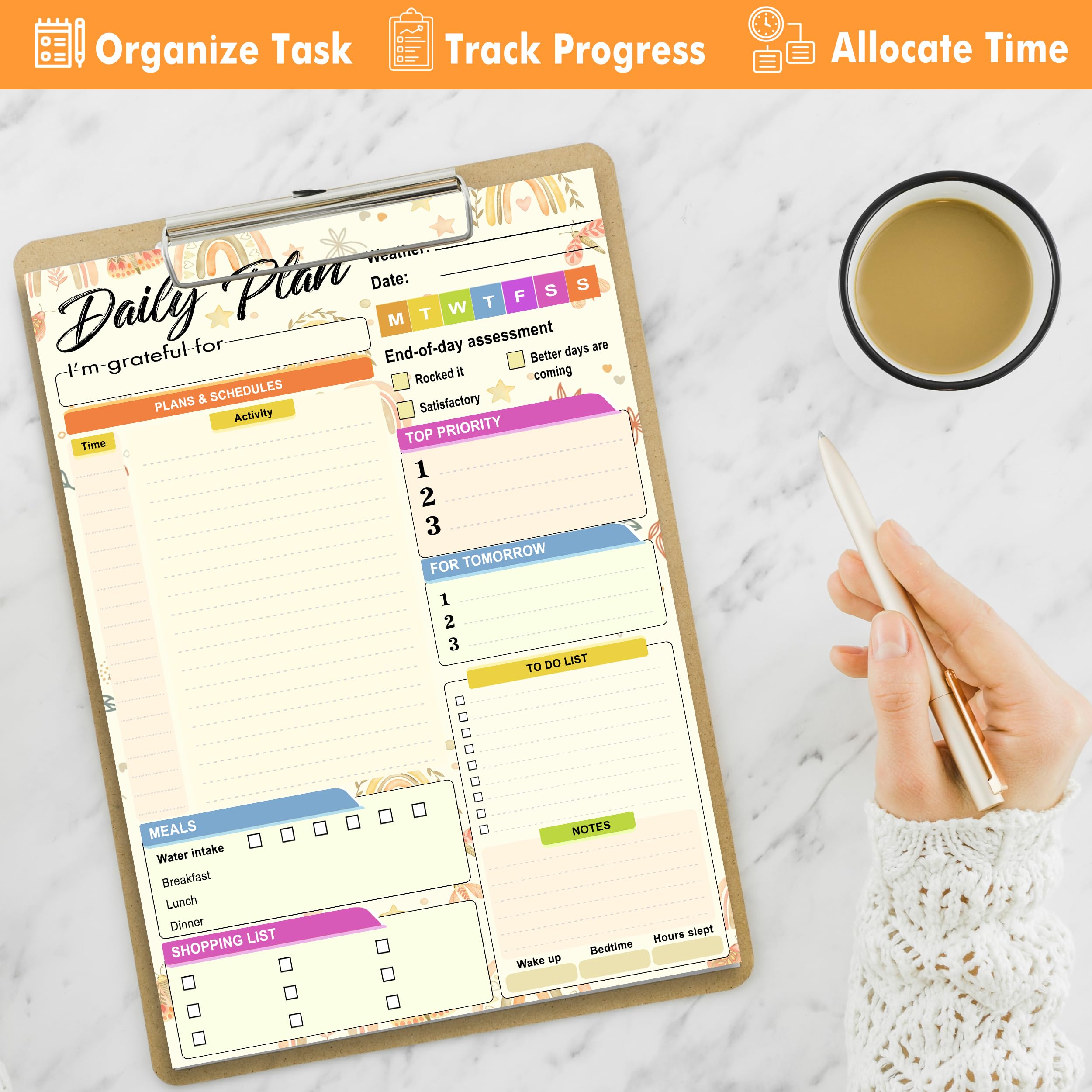 2025 Daily Planner Notepad - 52 Sheets 8.5